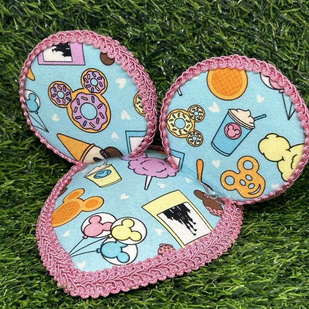 Disney Park Food / Snacks Print HANDMADE Mouse Ear Hat/ Fascinator Hat